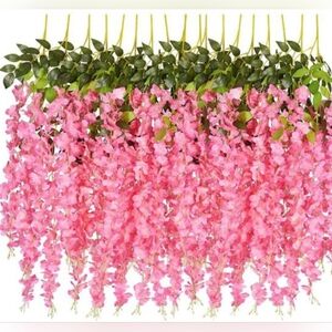 WisteriaHanging Flowers -Fake Wisteria for Wall Decoration, Wedding, Garden, 3.6
